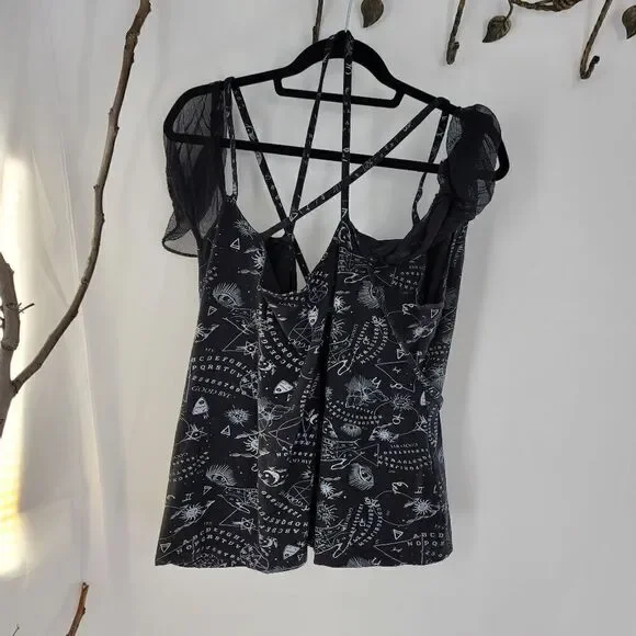 Spin Doctor Plus Size Gothic Ouija Sun Moon Eye Dark Magic Top - Picture 8 of 8